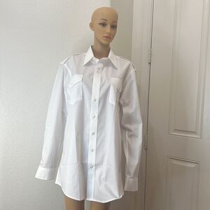 Twin Hill Shirt 16 1/2 White Dress Non Breakable Buttons Long Sleeve Two Pockets